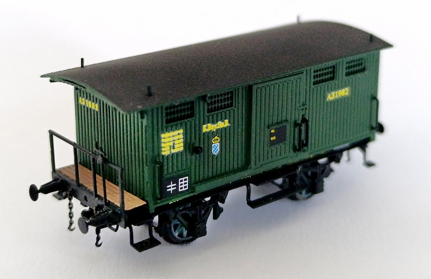 AP4032-01 Freight wagon for goods and livestock handcrafted in brass K.Bay.Sts.B. - I Era