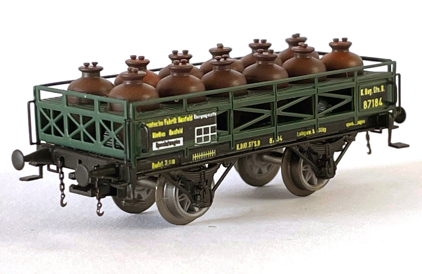 .AP4026-02 Acid transport wagon handcrafted in brass with 12 plastic amphoras K.Bay.Sts.B. - I Era