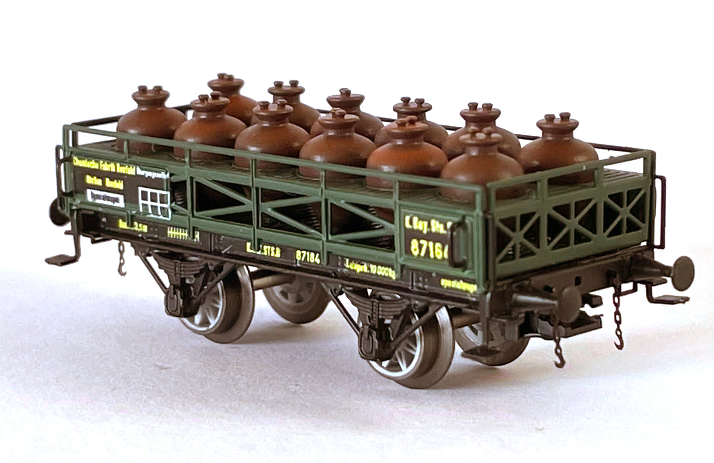 .AP4026-02 Acid transport wagon handcrafted in brass with 12 plastic amphoras K.Bay.Sts.B. - I Era
