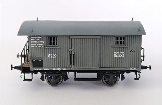 AP4029-02 Freight wagon for goods and livestock handcrafted in brass BBÖ (Austria)- I Era