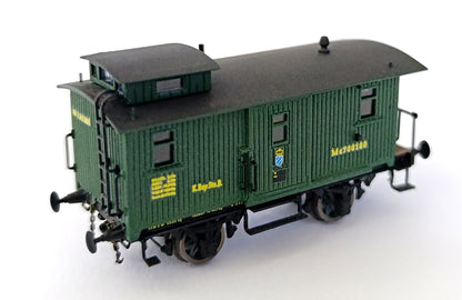 AP4030-01 Freight train escort wagen (Begleitwagen)  handcrafted in brass K.Bay.Sts.B. - I Era