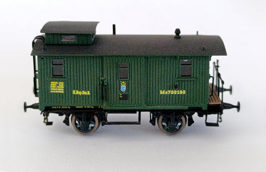 AP4030-01 Freight train escort wagen (Begleitwagen)  handcrafted in brass K.Bay.Sts.B. - I Era