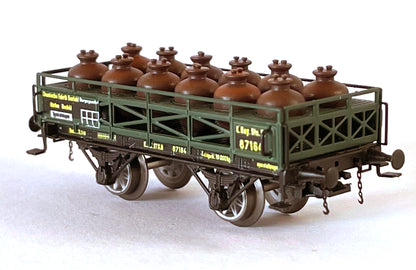 .AP4026-2 Acid transport wagon handcrafted in brass with 12 plastic amphoras K.Bay.Sts.B. - I Era